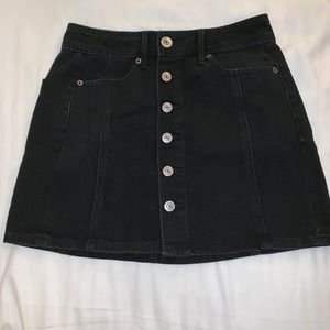 American Eagle Button Down Black Denim Skirt